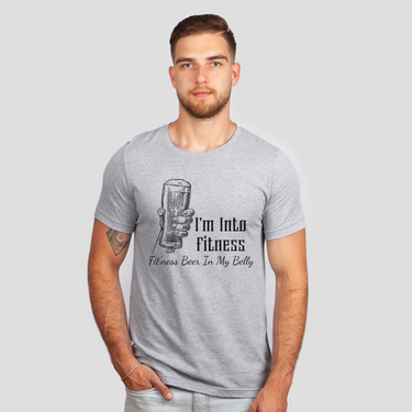 fitness beer in my belly gray shirt
